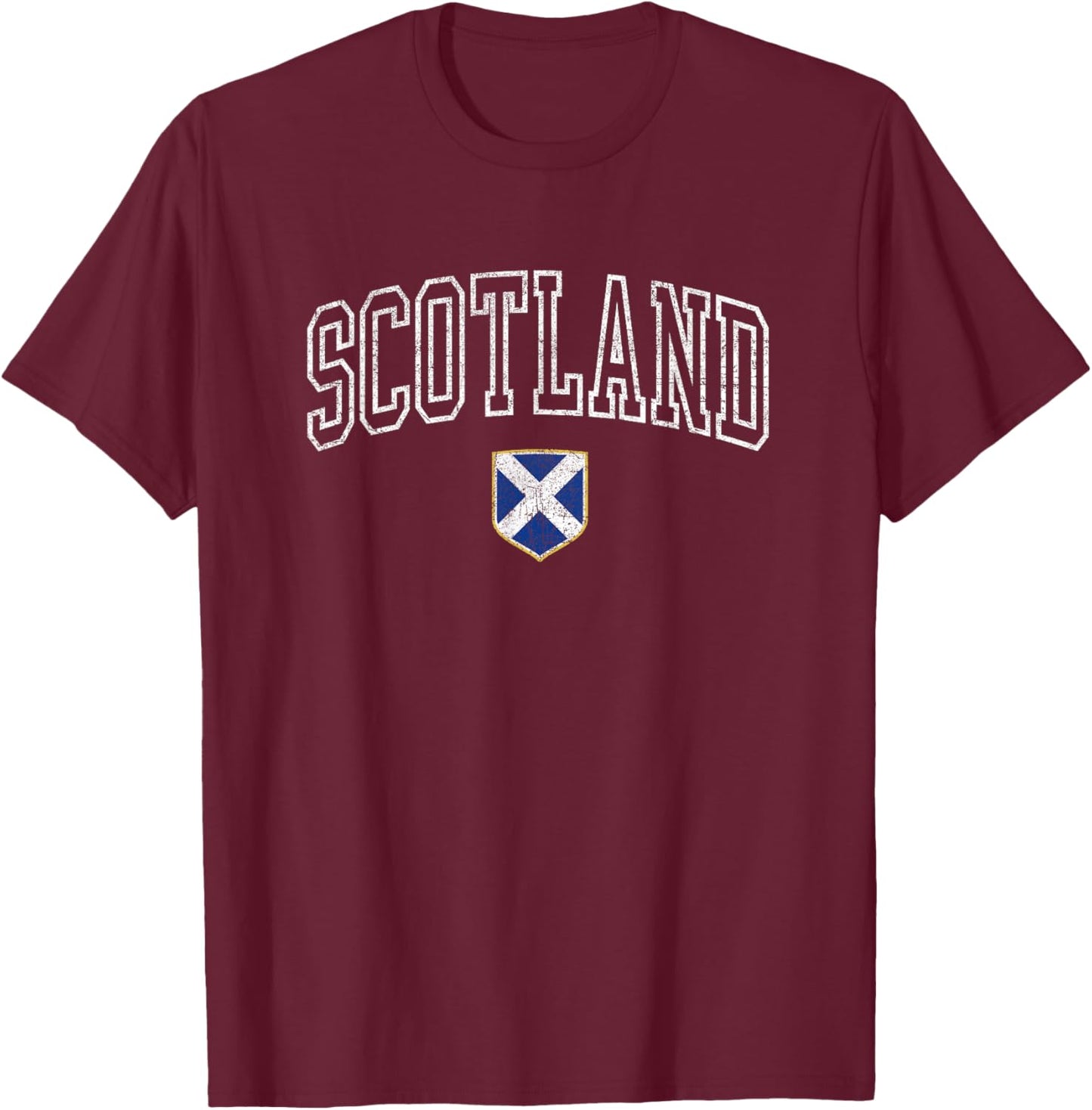 Vintage Scotland Flag Scottish Retro Kids Souvenir T-Shirt - T-Shirt | Maroon