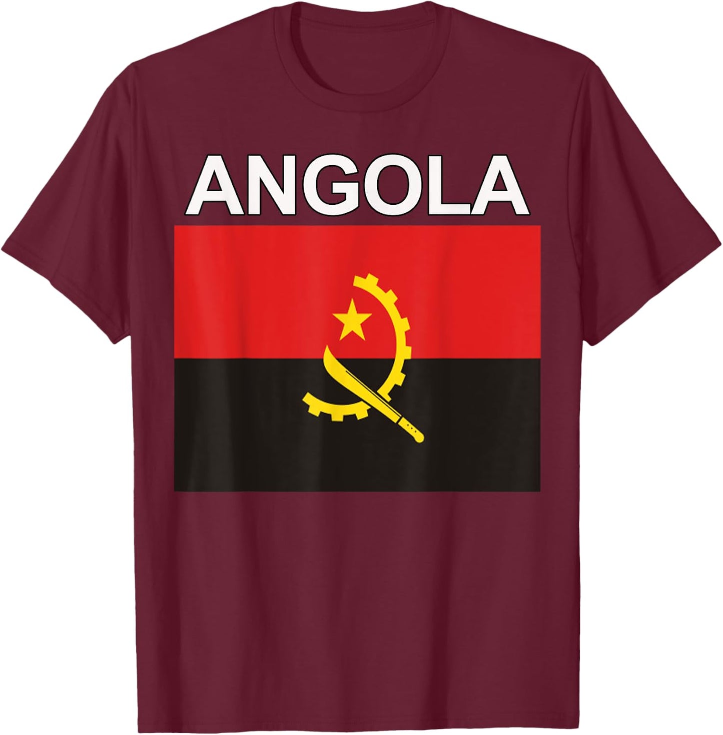 Angola Pride Angolan Flag Heritage T-Shirt - T-Shirt | Maroon
