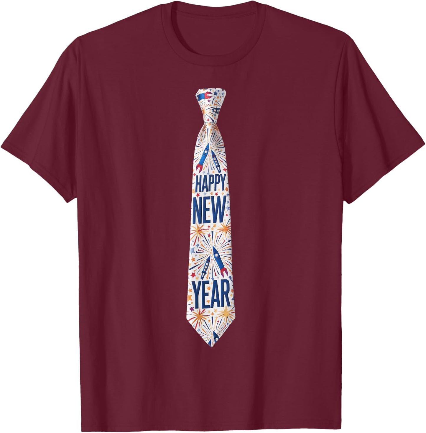 2026 New Year’s Party Fireworks Funny Celebration New Year T-Shirt - T-Shirt | Maroon