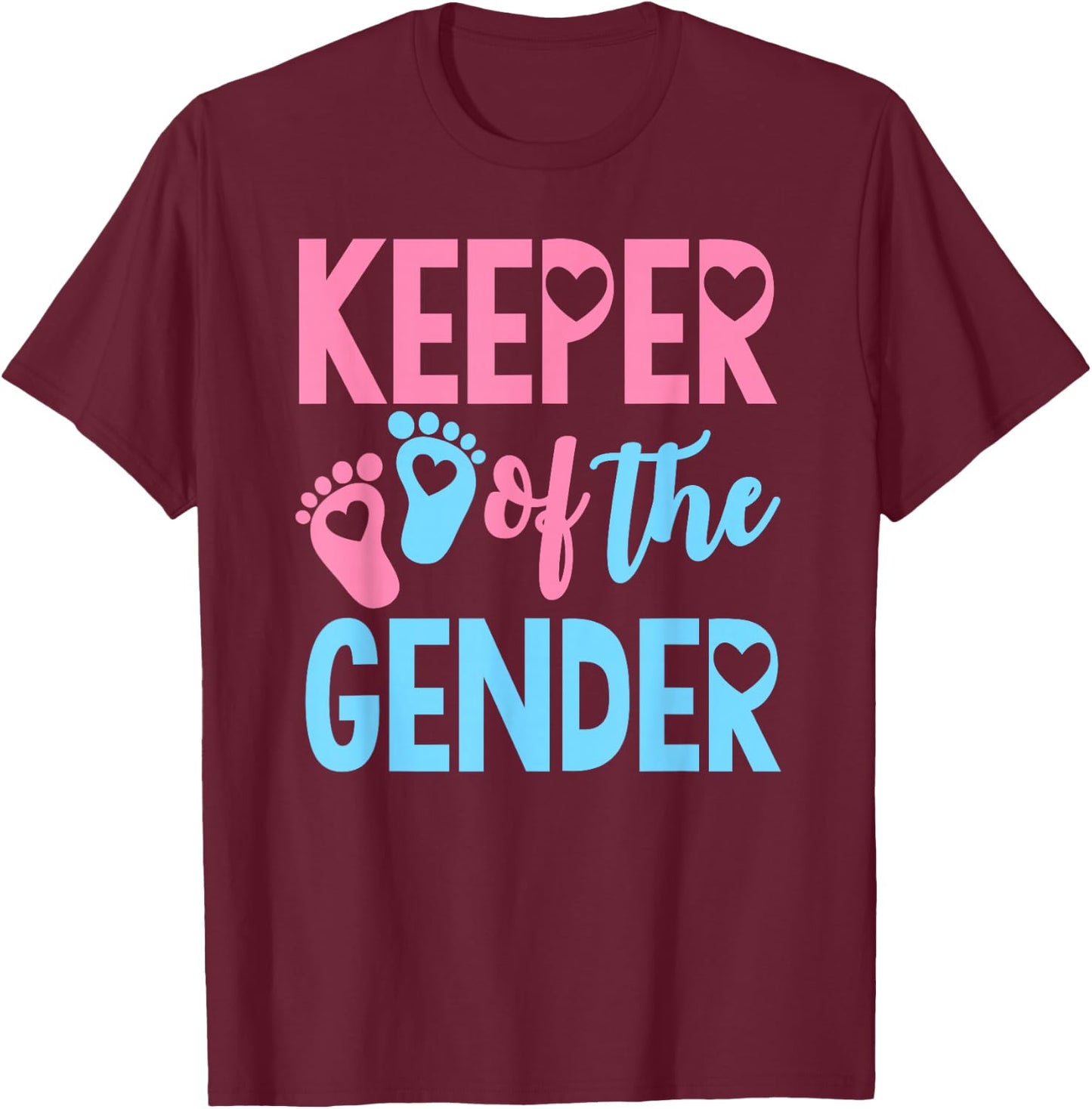 Gender Reveal Keeper of the Gender Gender Reveal T-Shirt - T-Shirt | Maroon