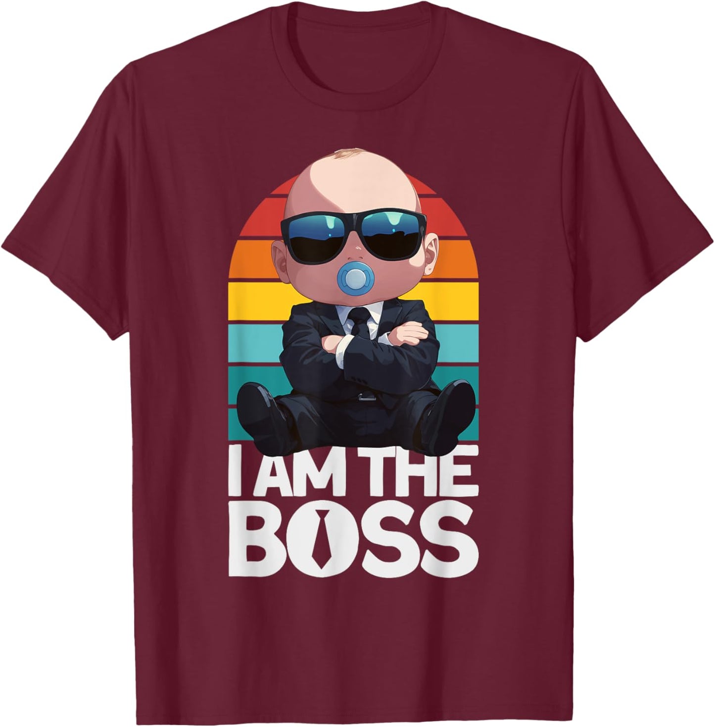 Baby Boss "I Am The Boss" Retro Like A Boss Kids T-Shirt - T-Shirt | Maroon