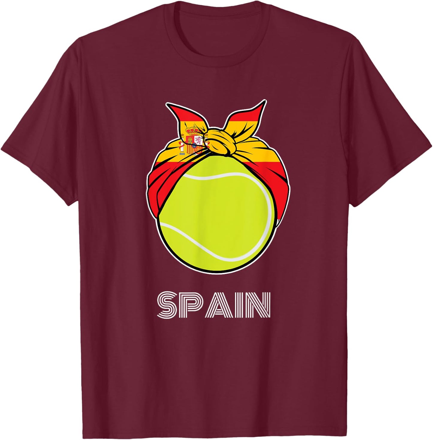 Spain Tennis Top for Spanish Players, Fans or Coach T-Shirt - T-Shirt | Maroon