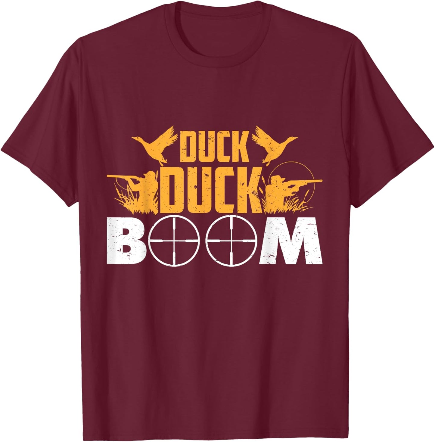 Duck Duck Boom Duck Duck Trees Hunter Men Women Youth T-Shirt - T-Shirt | Maroon