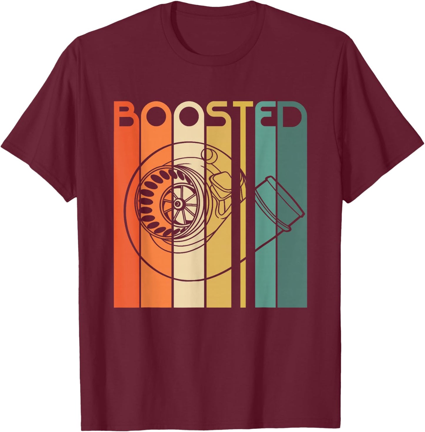 Retro Vintage Turbo Boosted Turbo T Shirt T-Shirt - T-Shirt | Maroon