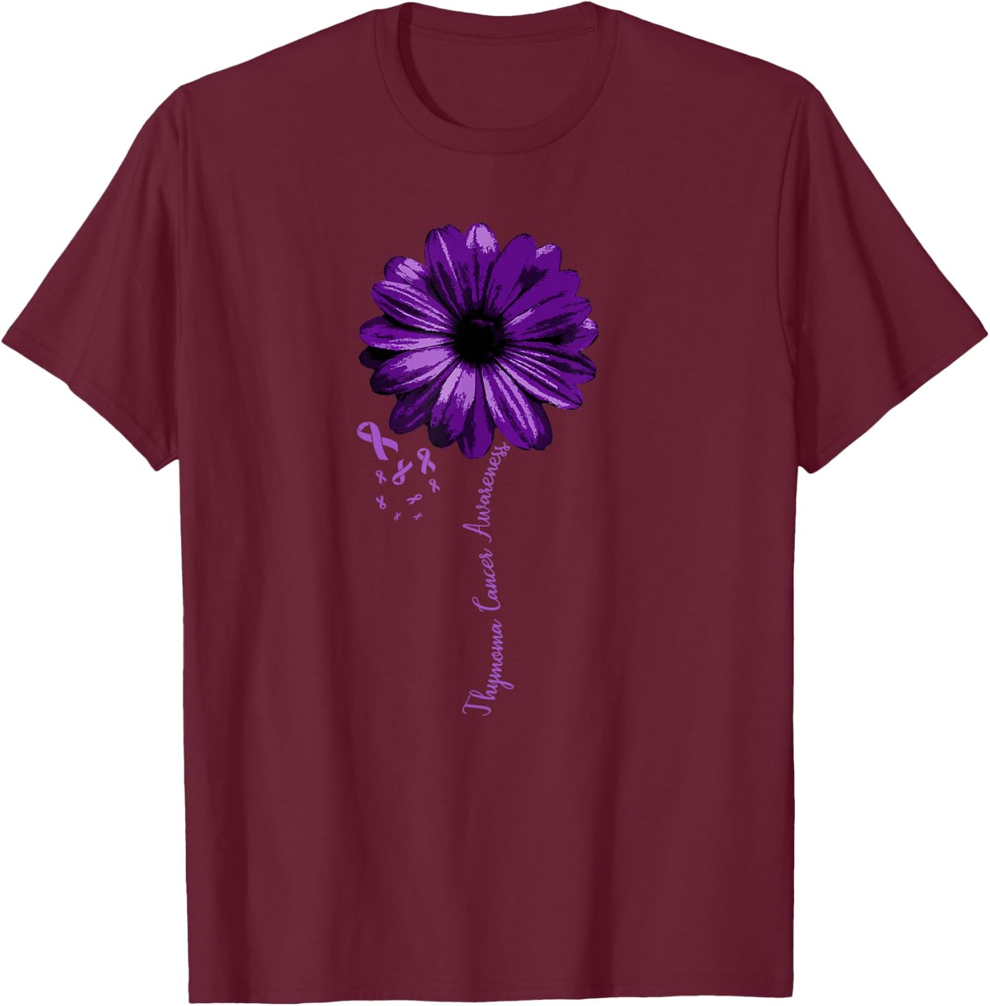 Thymoma Cancer Awareness Warrior Pretty Support Gift T-Shirt - T-Shirt | Maroon
