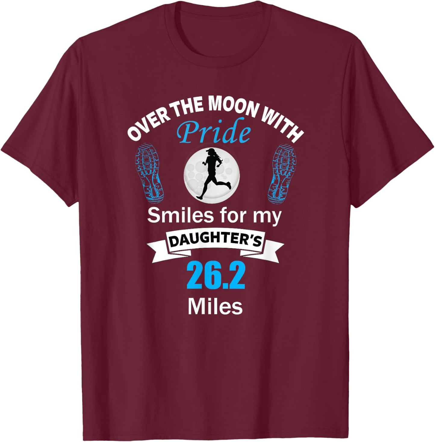 Marathon Support Shirt Runner Daughter For Mom and Dad T-Shirt - T-Shirt | Maroon