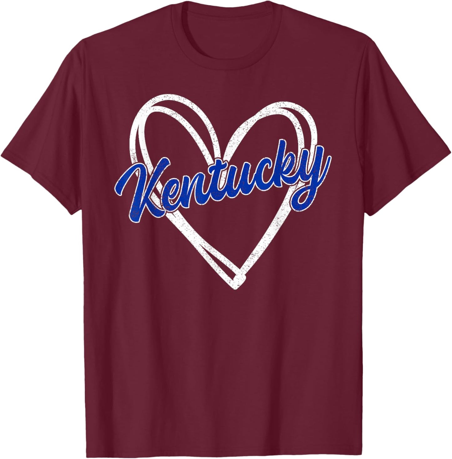 Kentucky KY Retro Vintage Heart Design Men Women T-Shirt - T-Shirt | Maroon