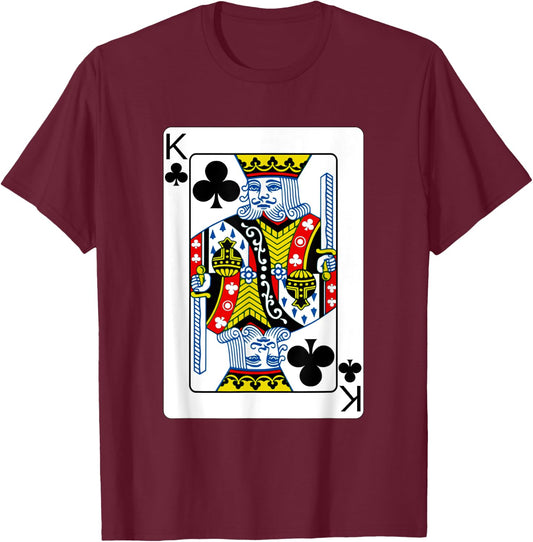 King Of Clubs Playing Card Poker Player Costume T-Shirt - T-Shirt | Maroon