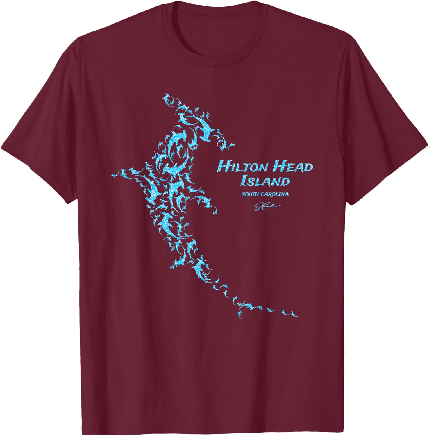 JCombs: Hilton Head Island, SC, Hammerhead School T-Shirt - T-Shirt | Maroon