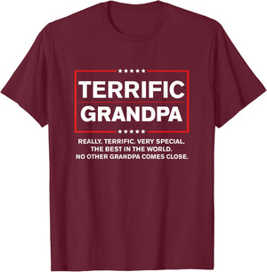Terrific Grandpa - Funny Donald Trump Campaign Style T-Shirt - T-Shirt | Maroon