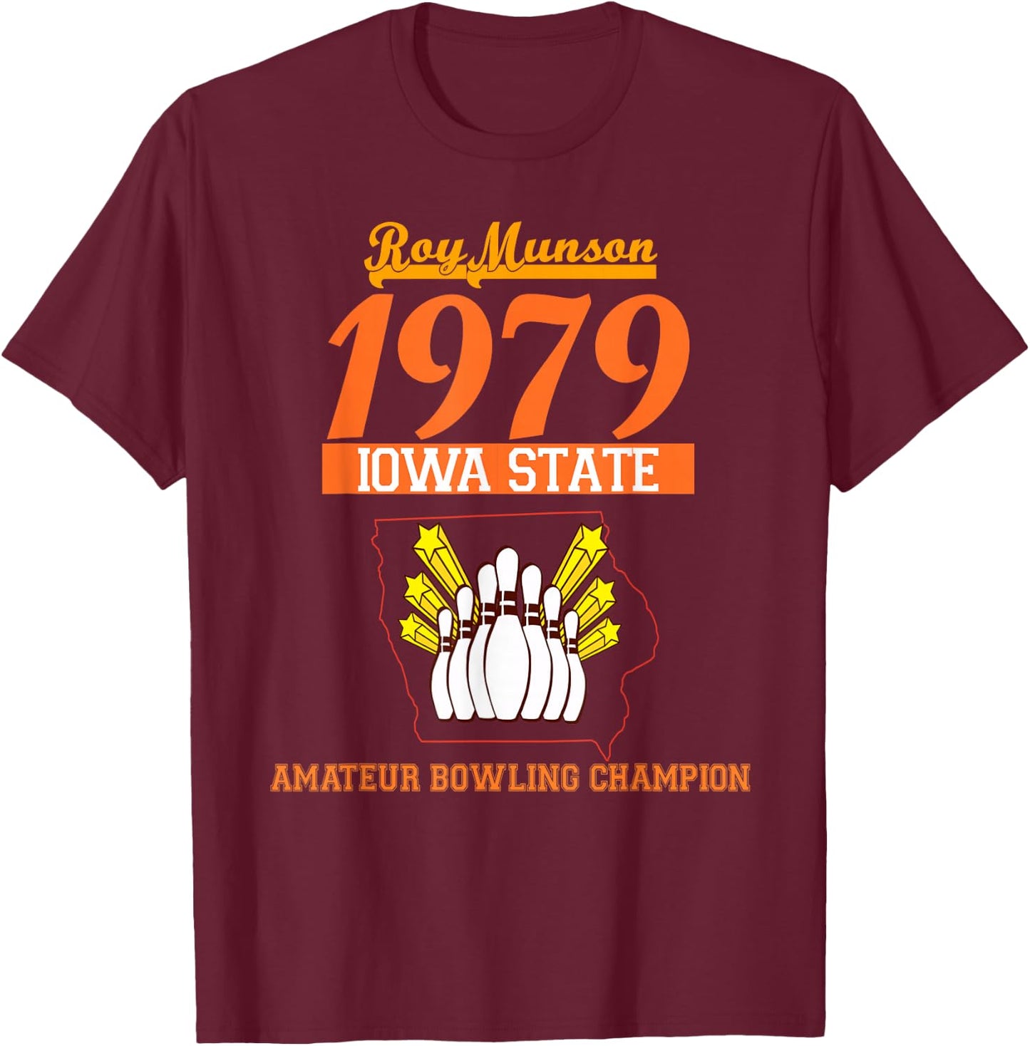 Funny Roy Munson king pin bowling t shirt T-Shirt - T-Shirt | Maroon