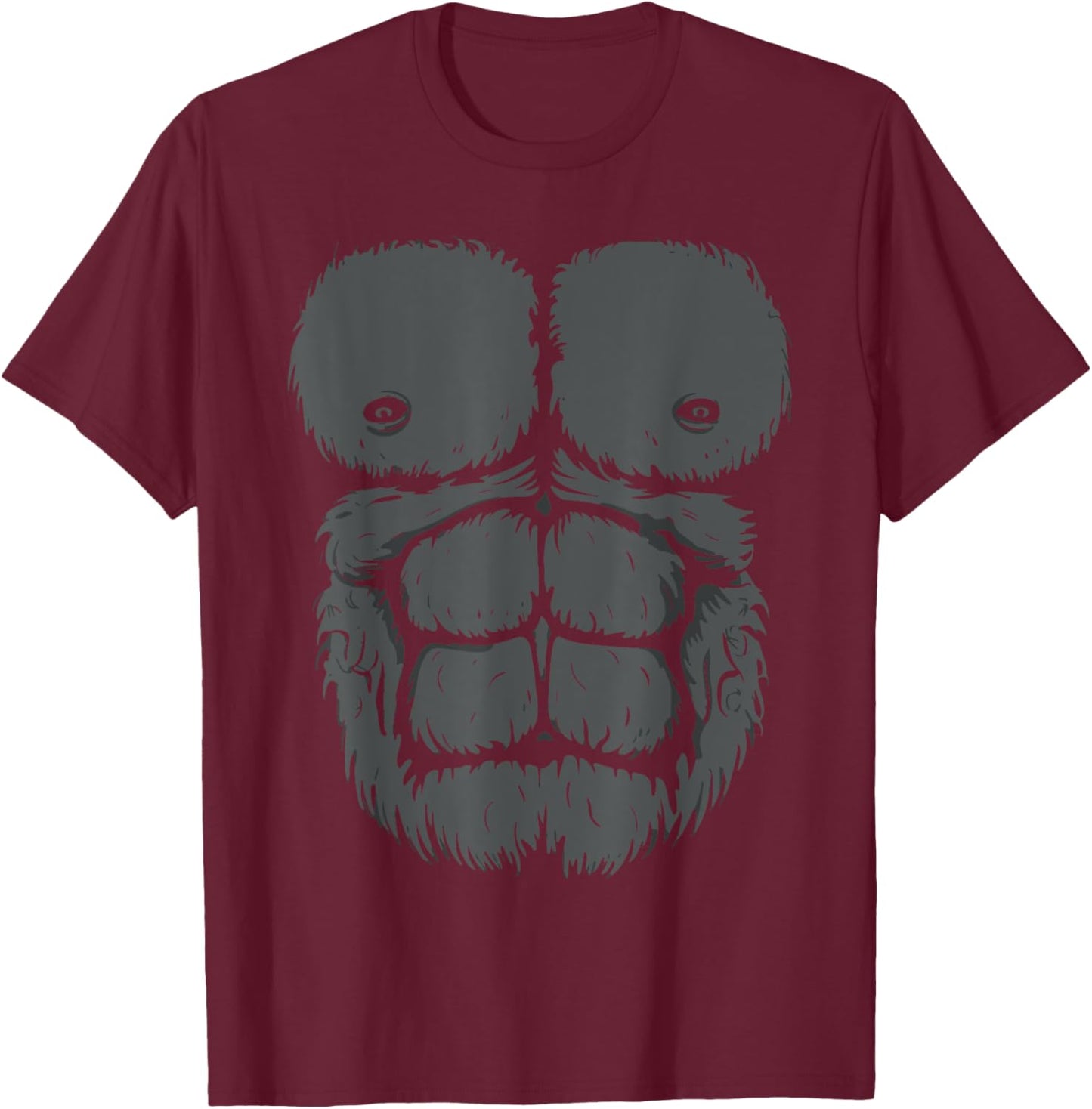 Gorilla Chest Design Monkey Muscle T-Shirt - T-Shirt | Maroon