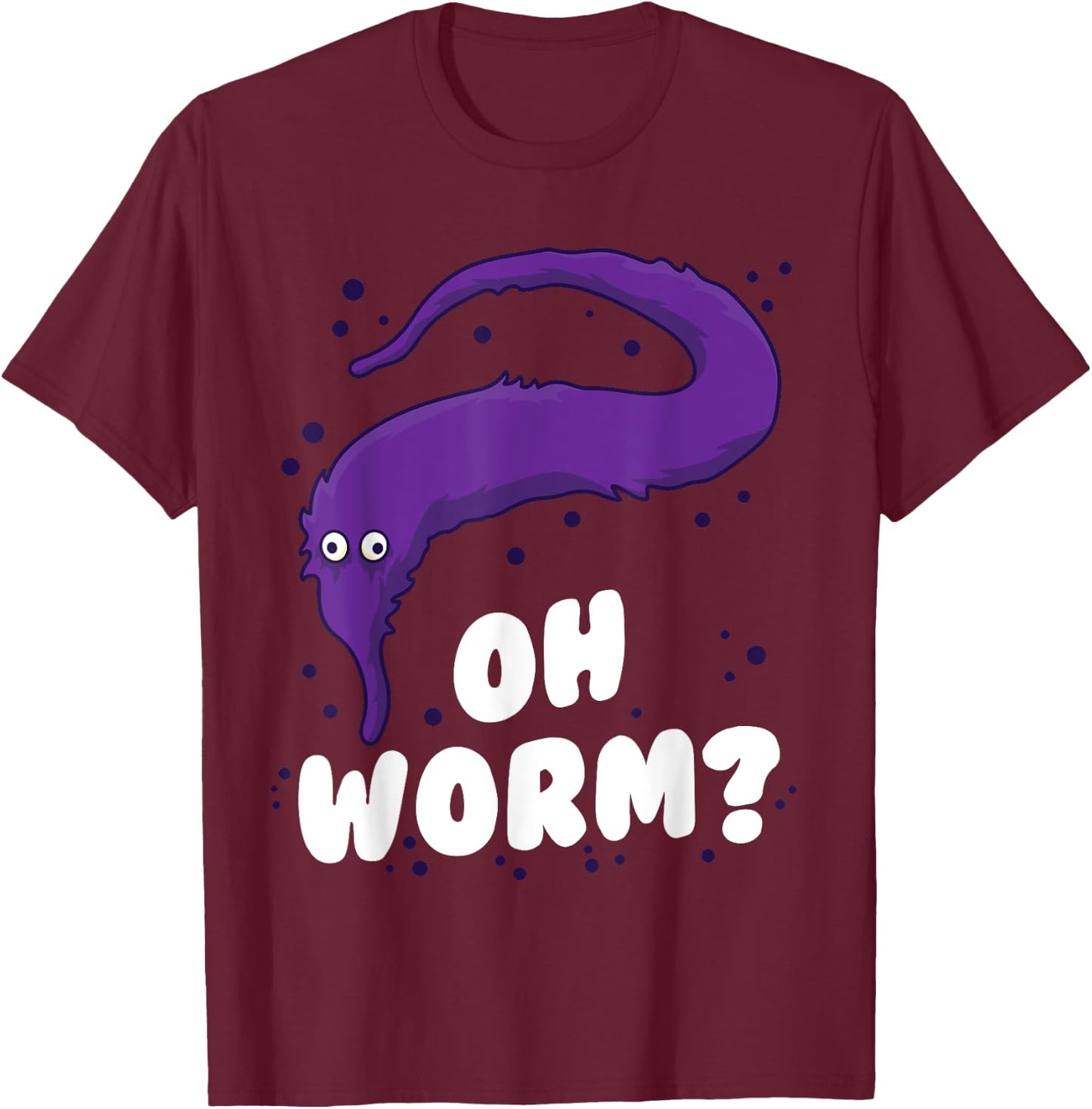 Fuzzy Worm On A String Gift Daughter Teen Gen Z Girls Meme T-Shirt - T-Shirt | Maroon