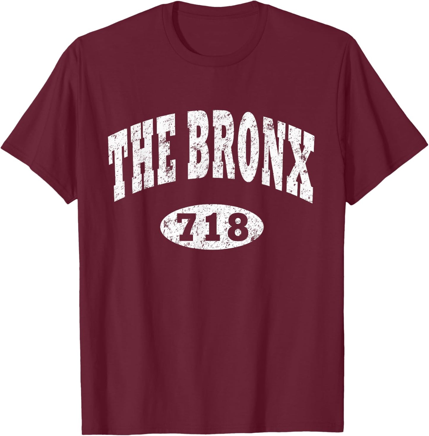 The Bronx Shirt. NY 718. Reppin Vintage Bronx Distressed T-Shirt - T-Shirt | Maroon
