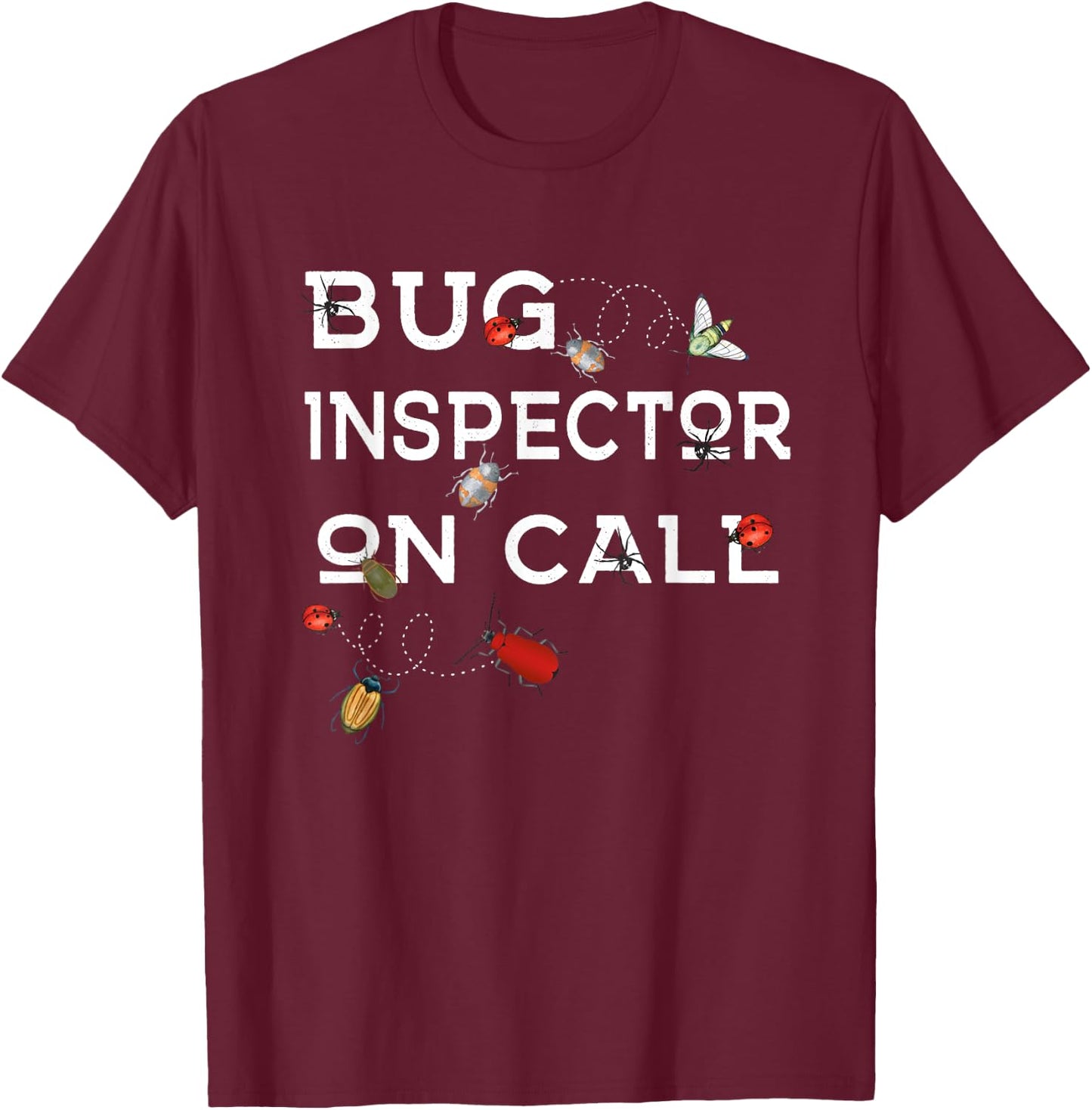 Kids Bug Inspector Shirt On Call Boy Girl T-Shirt - T-Shirt | Maroon