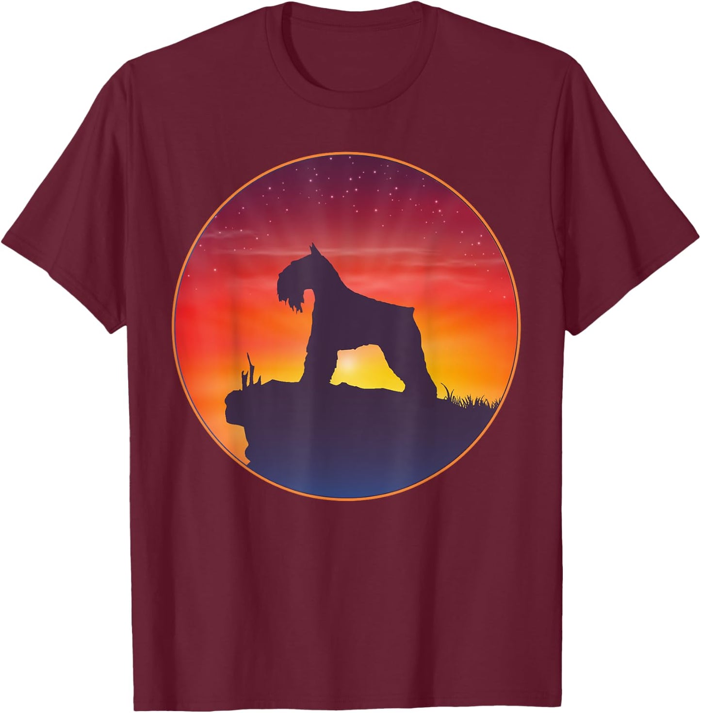 Schnauzer Standard Miniature & Giant-Schnauzer Dog Men Women Kids T-Shirt - T-Shirt | Maroon
