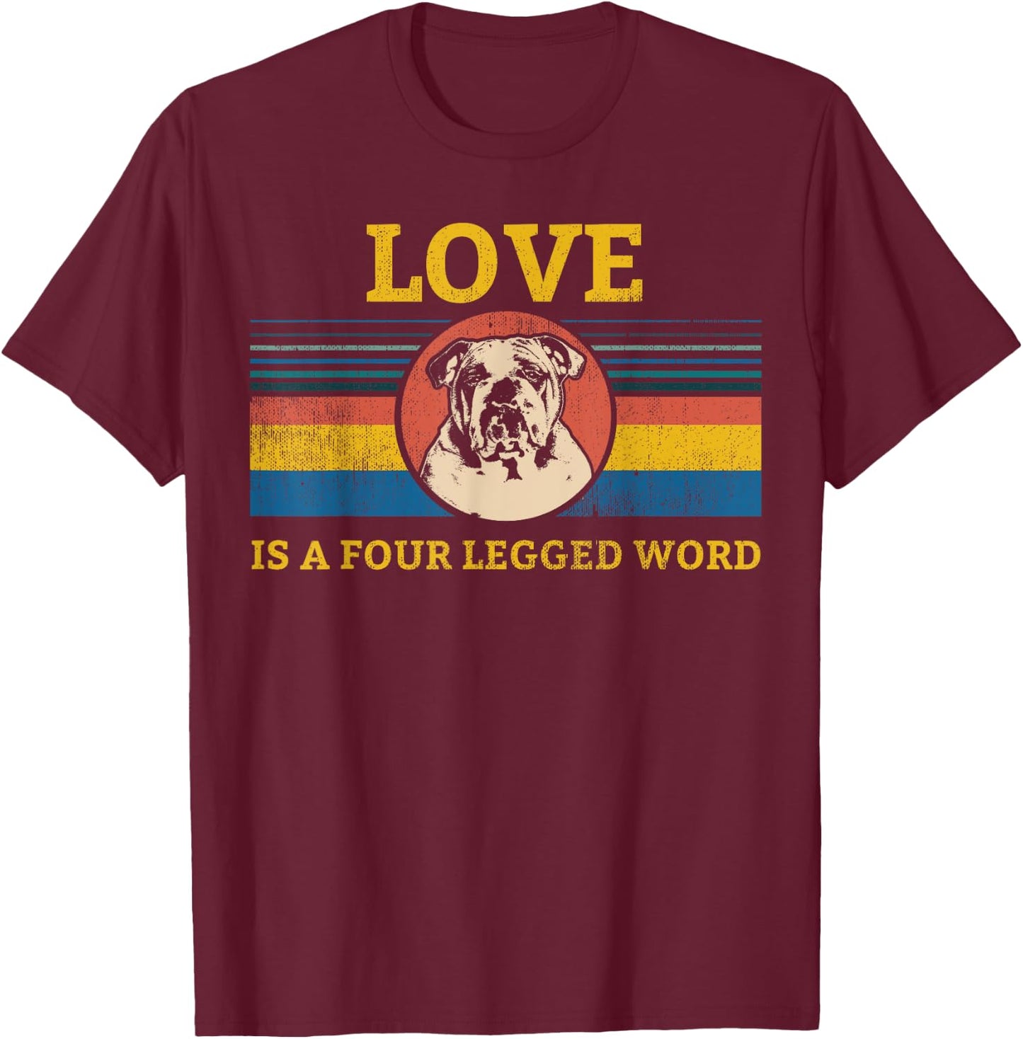 English Bulldog British Bulldog T-Shirt - T-Shirt | Maroon