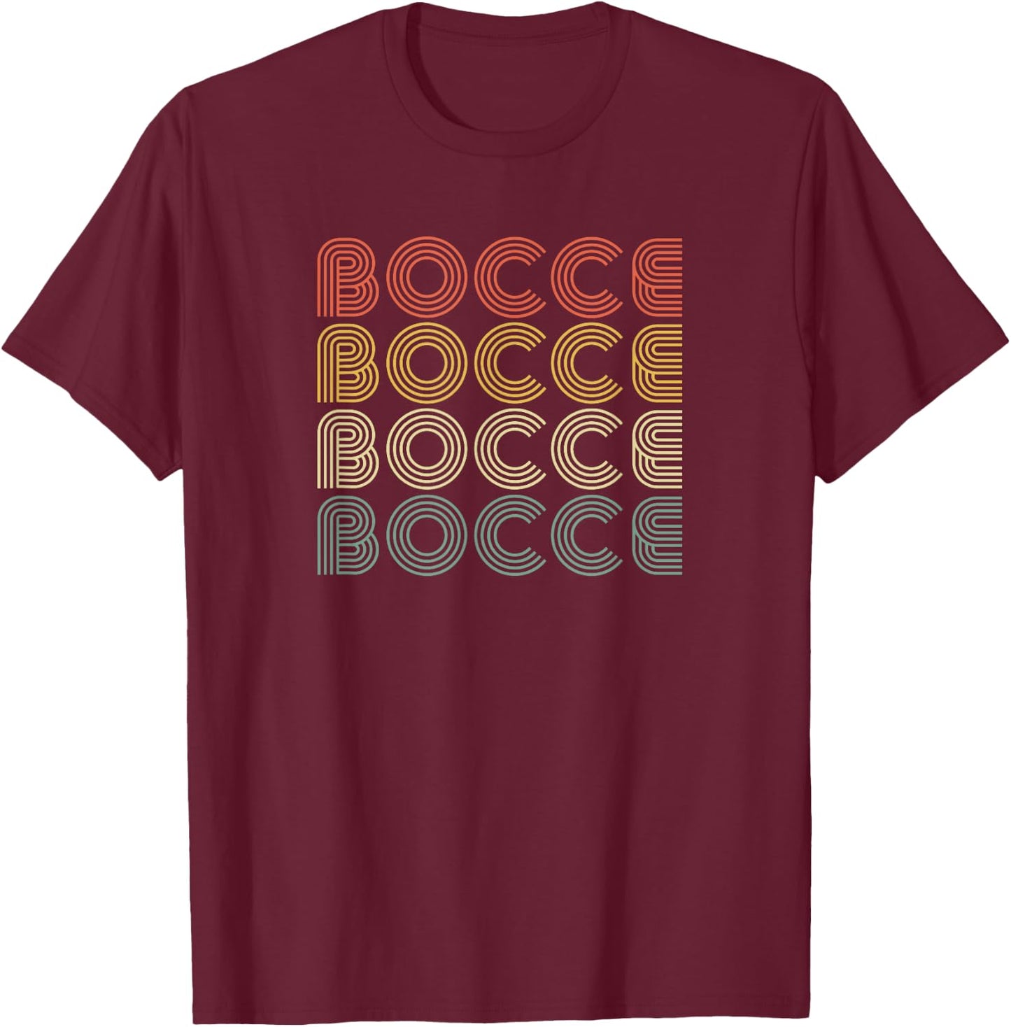 Bocce Shirt Retro Vintage 70's Men Women Gift Bocce T-Shirt - T-Shirt | Maroon