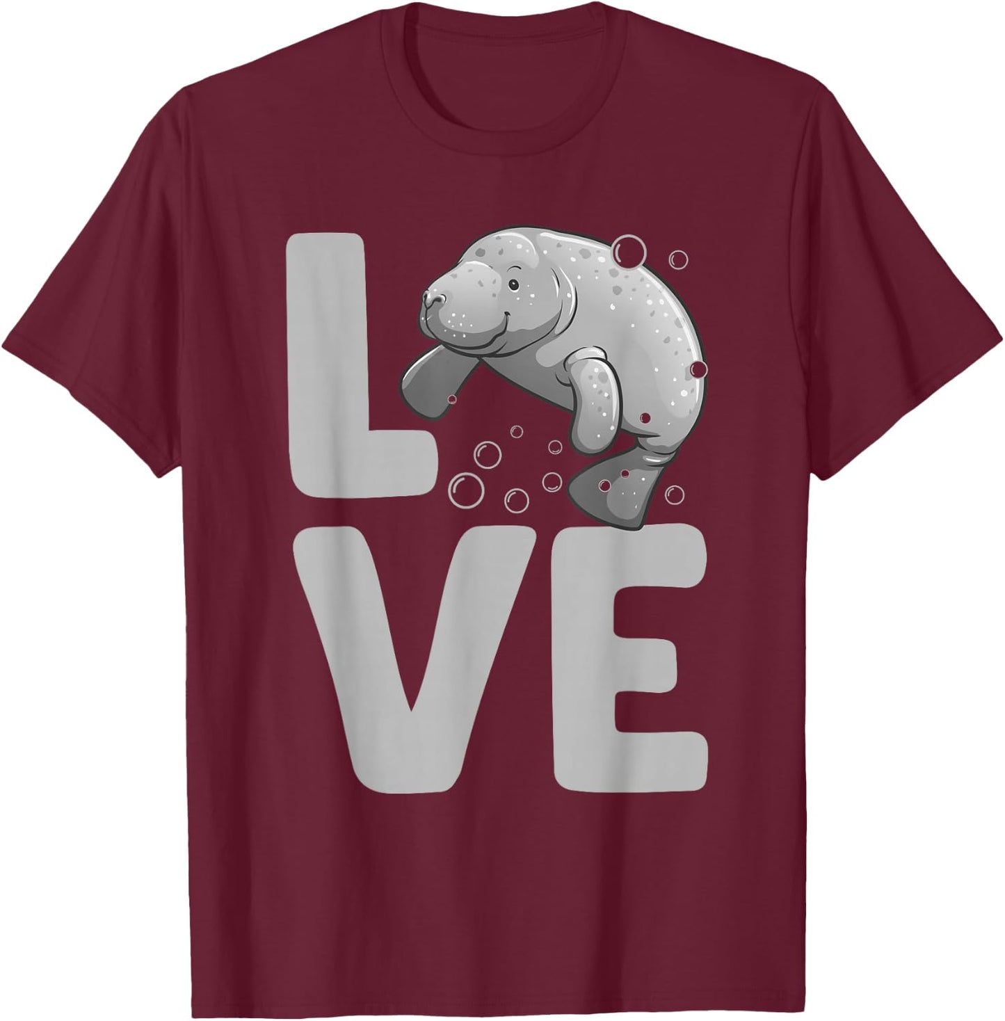 Funny Manatee Design Women Kids Dugong Manatee Lover T-Shirt - T-Shirt | Maroon