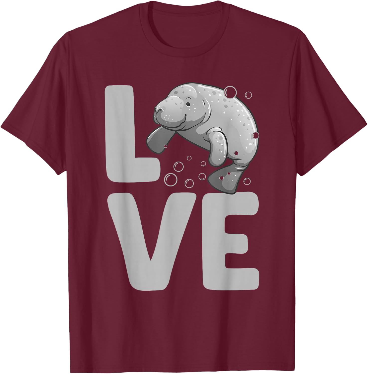 Funny Manatee Design Women Kids Dugong Manatee Lover T-Shirt - T-Shirt | Maroon