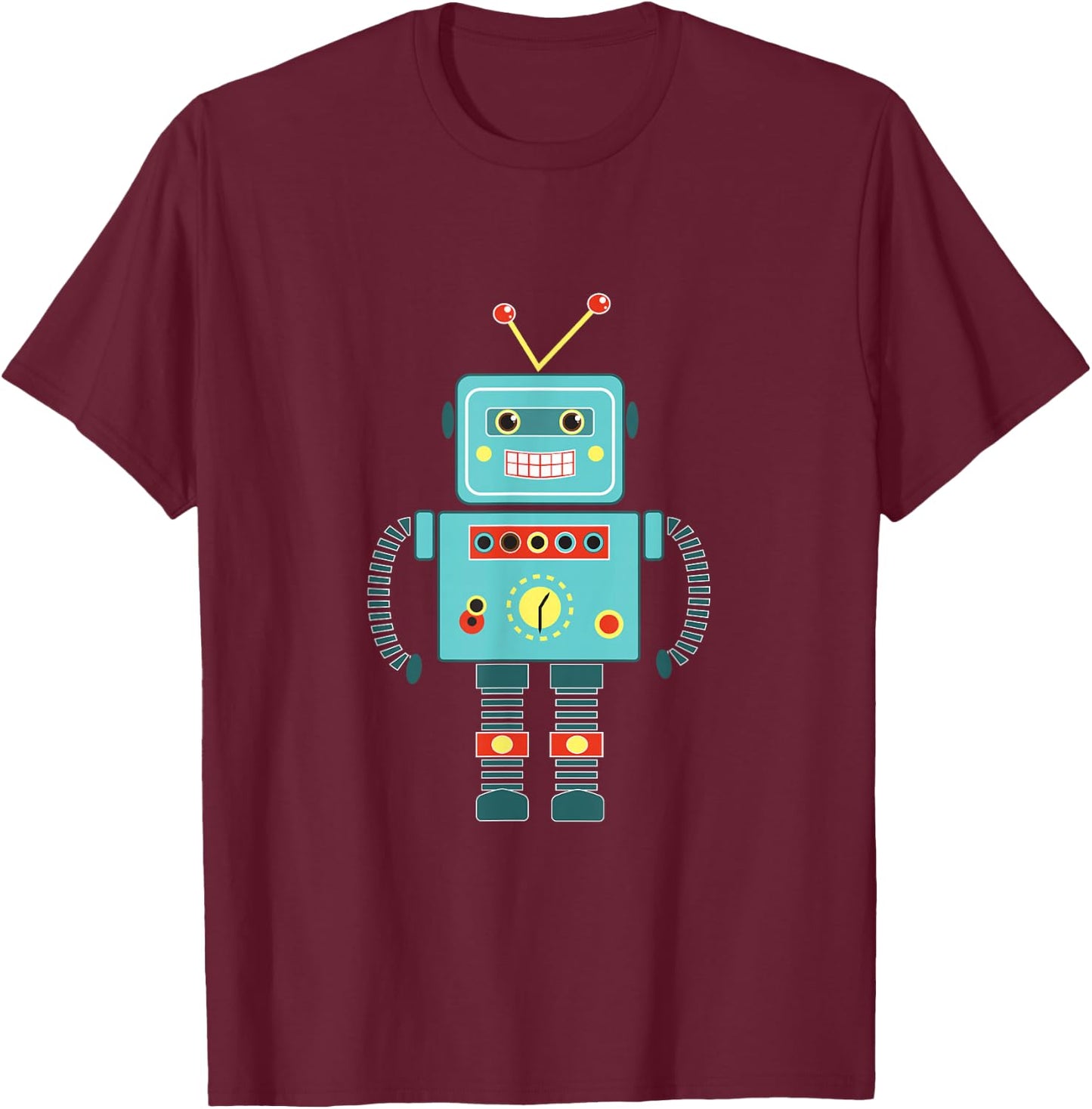 Cute Vintage & Retro Robot Art | Science & Math Gift T-Shirt - T-Shirt | Maroon