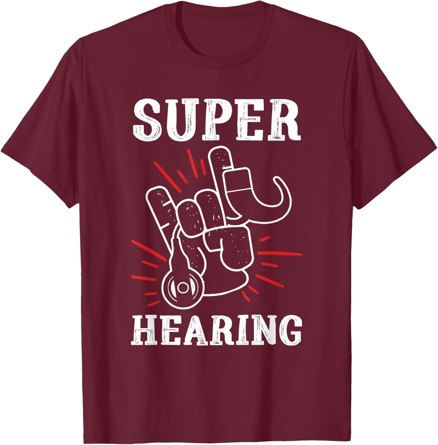 Cochlear Implant Awareness | Love Cochlear T-Shirt - T-Shirt | Maroon