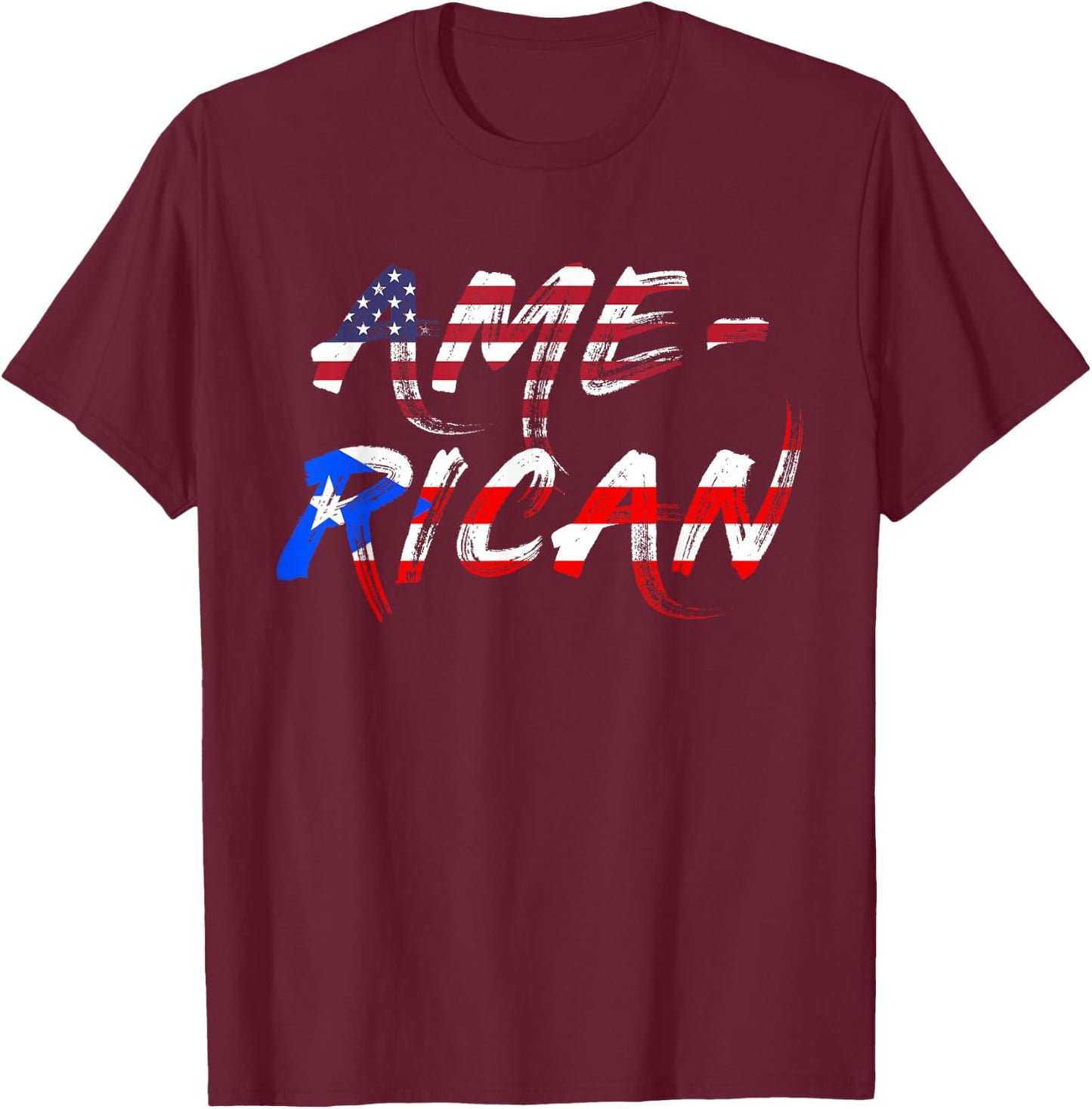 American Puerto Rican USA Puerto Rico Boricua T-Shirt - T-Shirt | Maroon