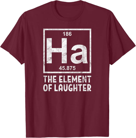Laughter Yoga Laughing Ha The Element Pun T-Shirt - T-Shirt | Maroon