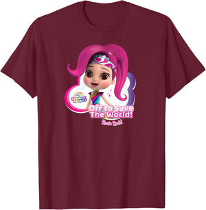 Rainbow Rangers Rosie Redd "Off to Save the World!" T-Shirt - T-Shirt | Maroon