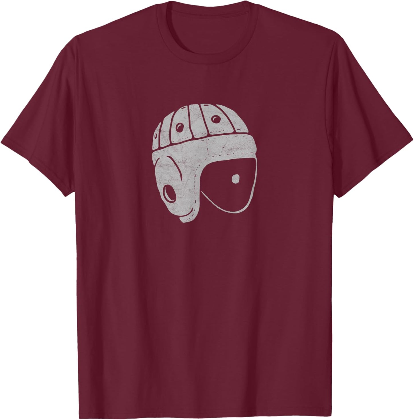 Vintage Leather Football Helmet Throwback Design Shirt T-Shirt - T-Shirt | Maroon