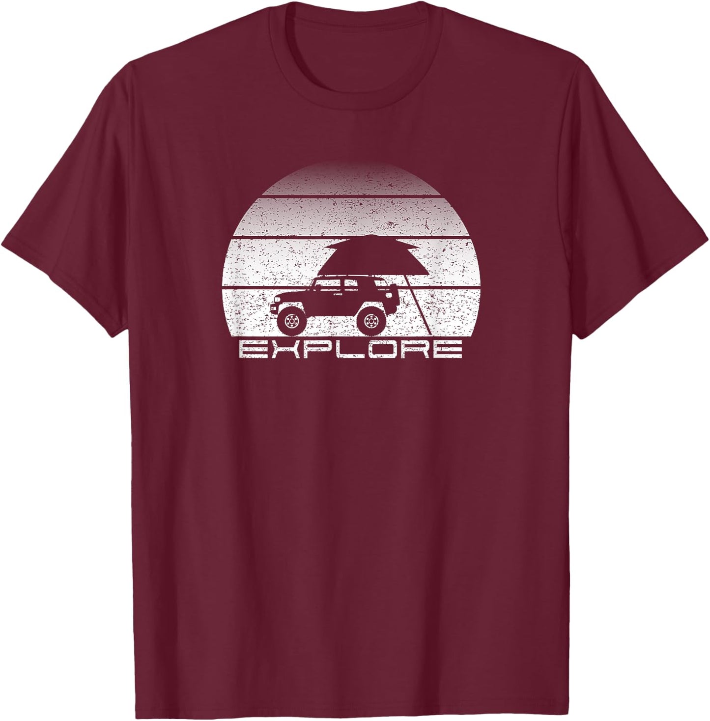 Overland Cruiser Exploration and Adventure on 4x4 Wheels T-Shirt - T-Shirt | Maroon
