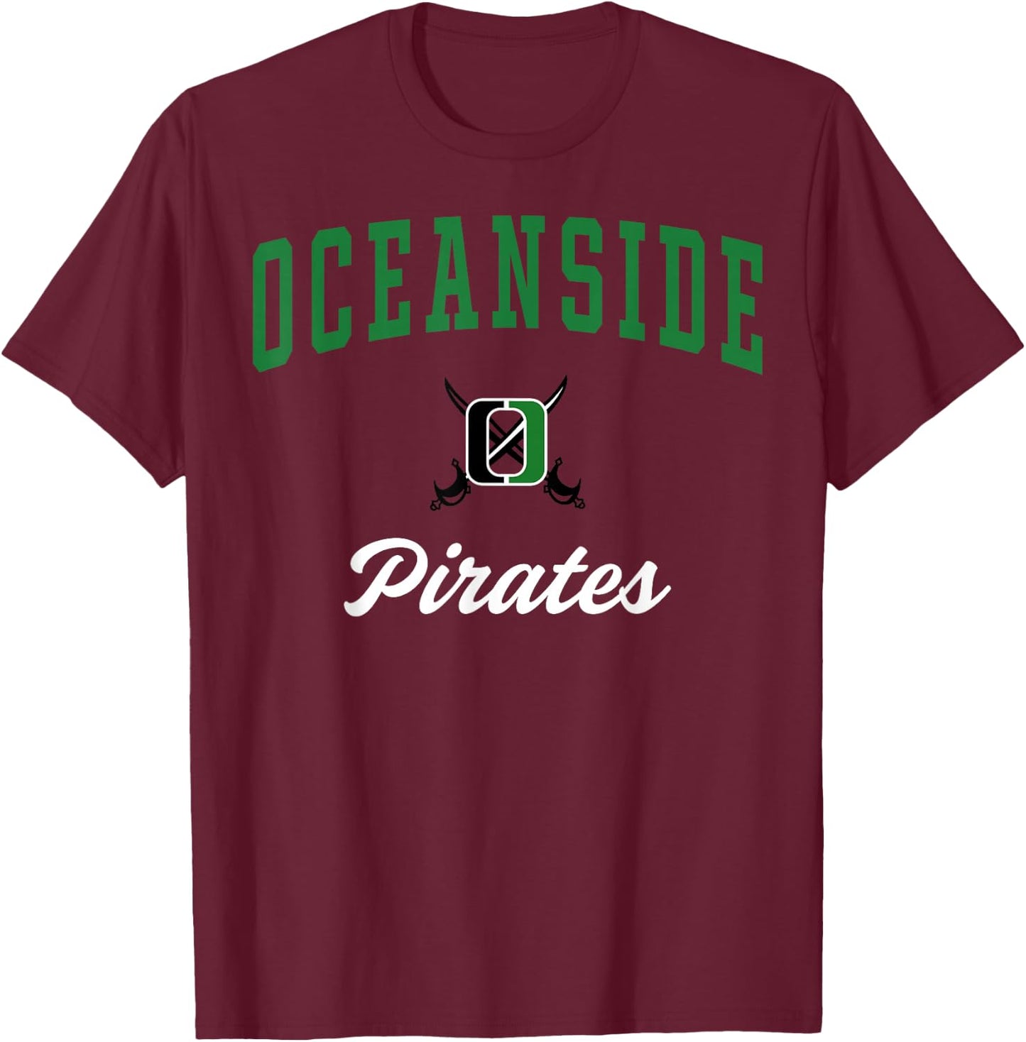 Oceanside High School Pirates C3 T-Shirt - T-Shirt | Maroon