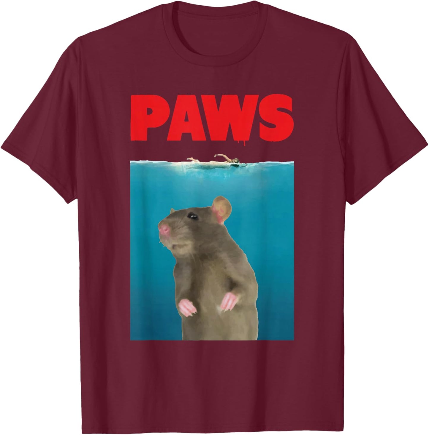 Paws Rat Funny Parody | Mouse Lover Gifts T-Shirt - T-Shirt | Maroon
