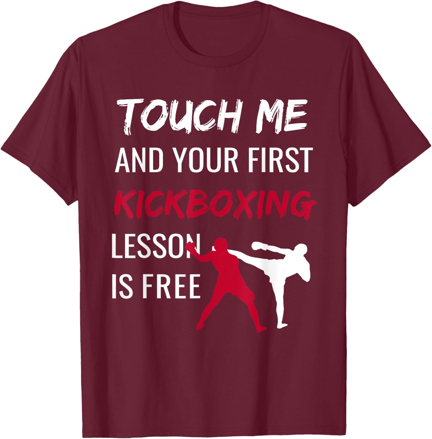 Funny Kickboxing Kick Boxing Sensei T Shirt Gift T-Shirt - T-Shirt | Maroon
