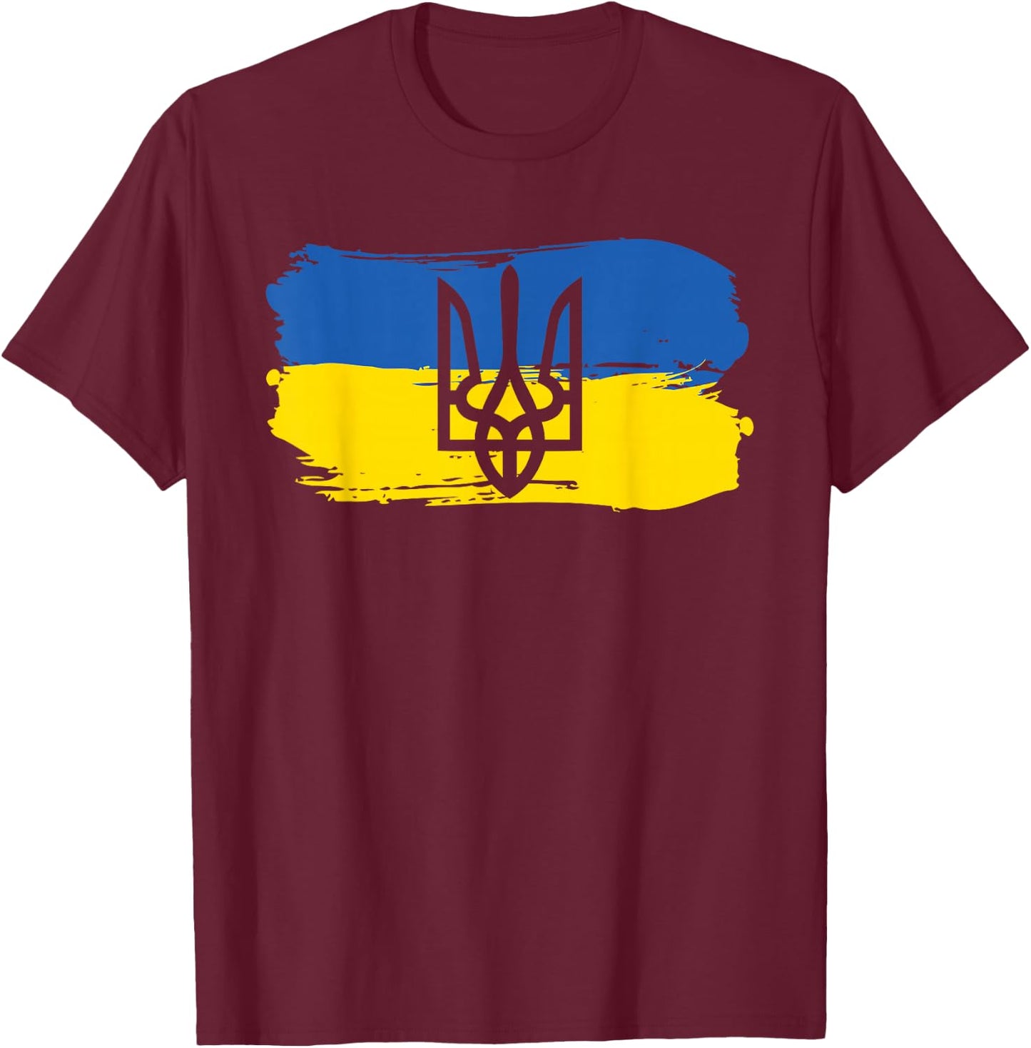Ukraine Ukrainian Flag Ukrainians Gift T-Shirt - T-Shirt | Maroon