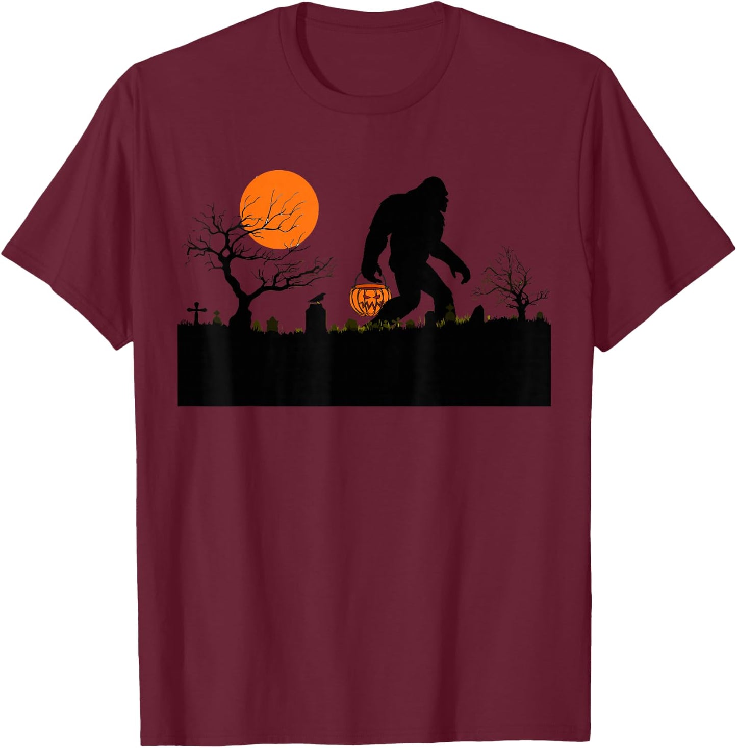 Funny Halloween Sasquatch Bigfoot Halloween Costume T-Shirt - T-Shirt | Maroon