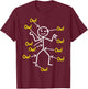 Funny Ow Ow Ow Ow Saying Body Pain Character Humor Sarcastic T-Shirt - T-Shirt | Maroon