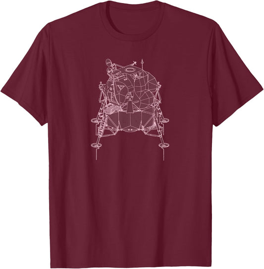 Apollo 11 50th Anniversary Lunar Module LEM Eagle T-Shirt - T-Shirt | Maroon