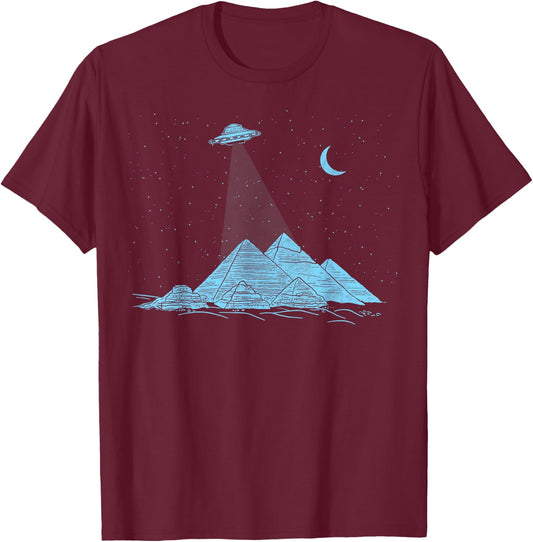 UFO Pyramid Abduction! - BELIEVE T-Shirt - T-Shirt | Maroon