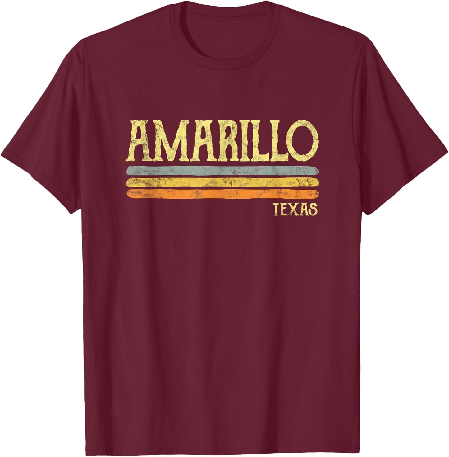 Vintage Amarillo Texas Tx Love Gift Souvenir T-Shirt - T-Shirt | Maroon