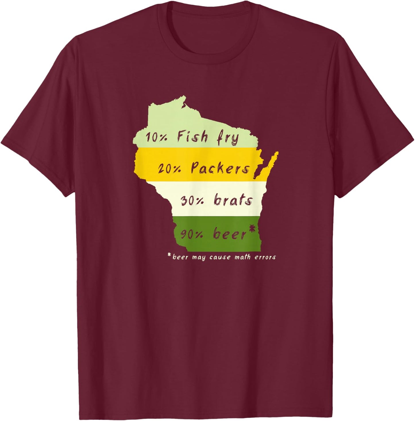 Drink Local Wisconsin Beer Drinking T-Shirt - T-Shirt | Maroon