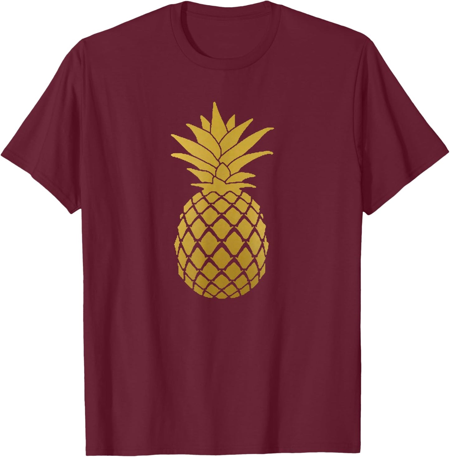 Pineapple Gold Cute Beach Women T-Shirt - T-Shirt | Maroon