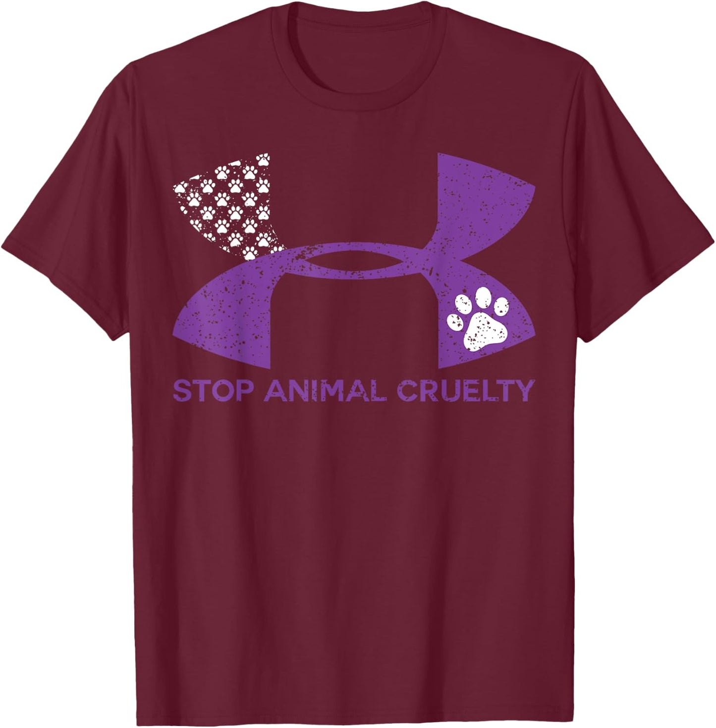 Stop Animal Cruelty Rescue Dogs T Shirt T-Shirt - T-Shirt | Maroon