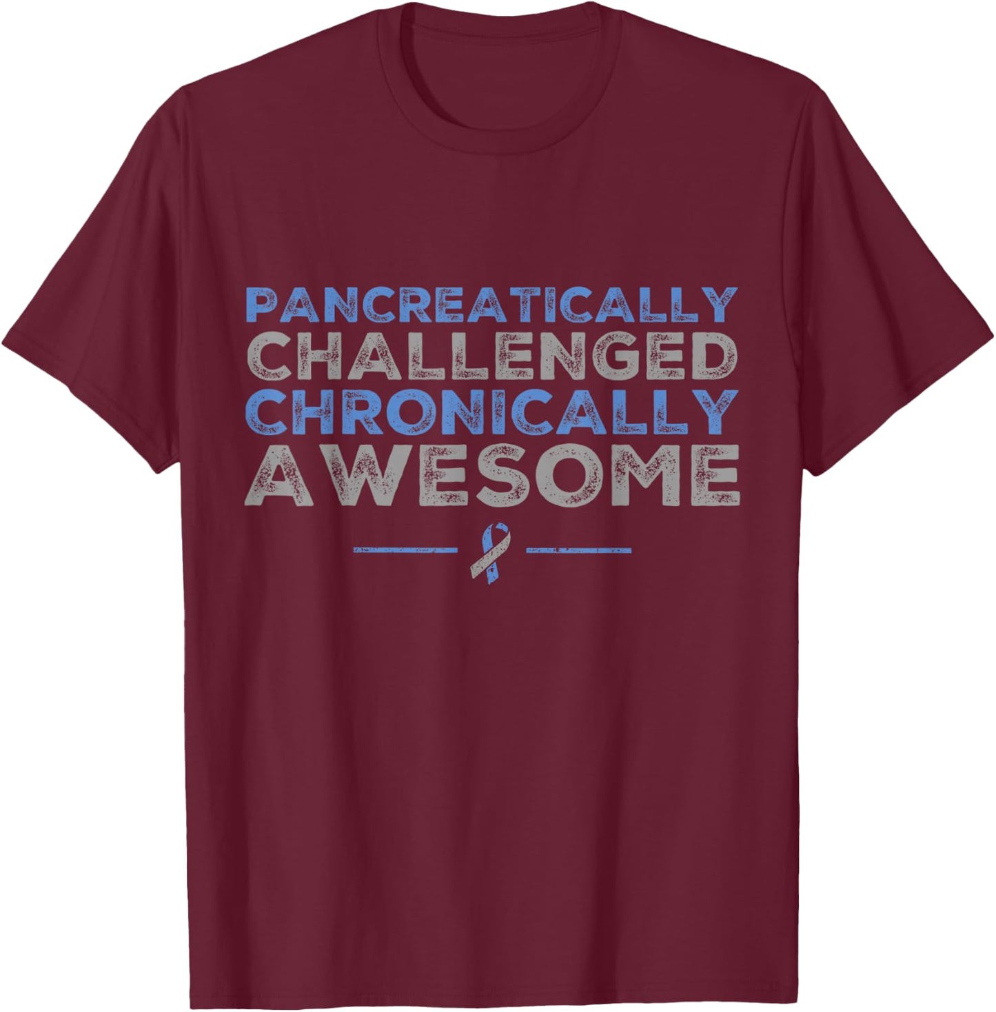 Funny Diabetes Awareness - T1D T2D Diabetic Pancreas T-Shirt - T-Shirt | Maroon