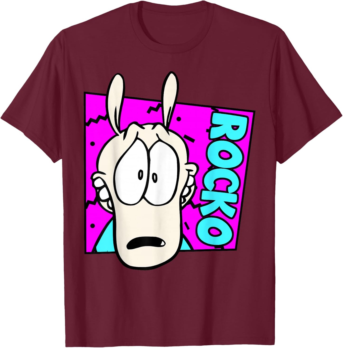 Nickelodeon Rocko's Modern Life Large Character T-Shirt - T-Shirt | Maroon