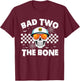 Bad To The Bone Skeleton Halloween TWO Birthday Toddler Kids T-Shirt - T-Shirt | Maroon