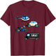 Kids Police Car Boys Different Police Cars and Vehicles T-Shirt - T-Shirt | Maroon