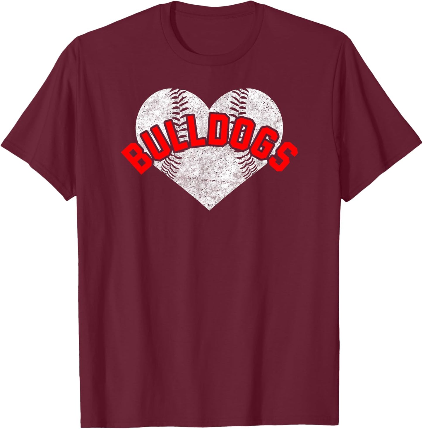 Bulldogs Baseball Softball High School Team Mascot Mom T-Shirt - T-Shirt | Maroon