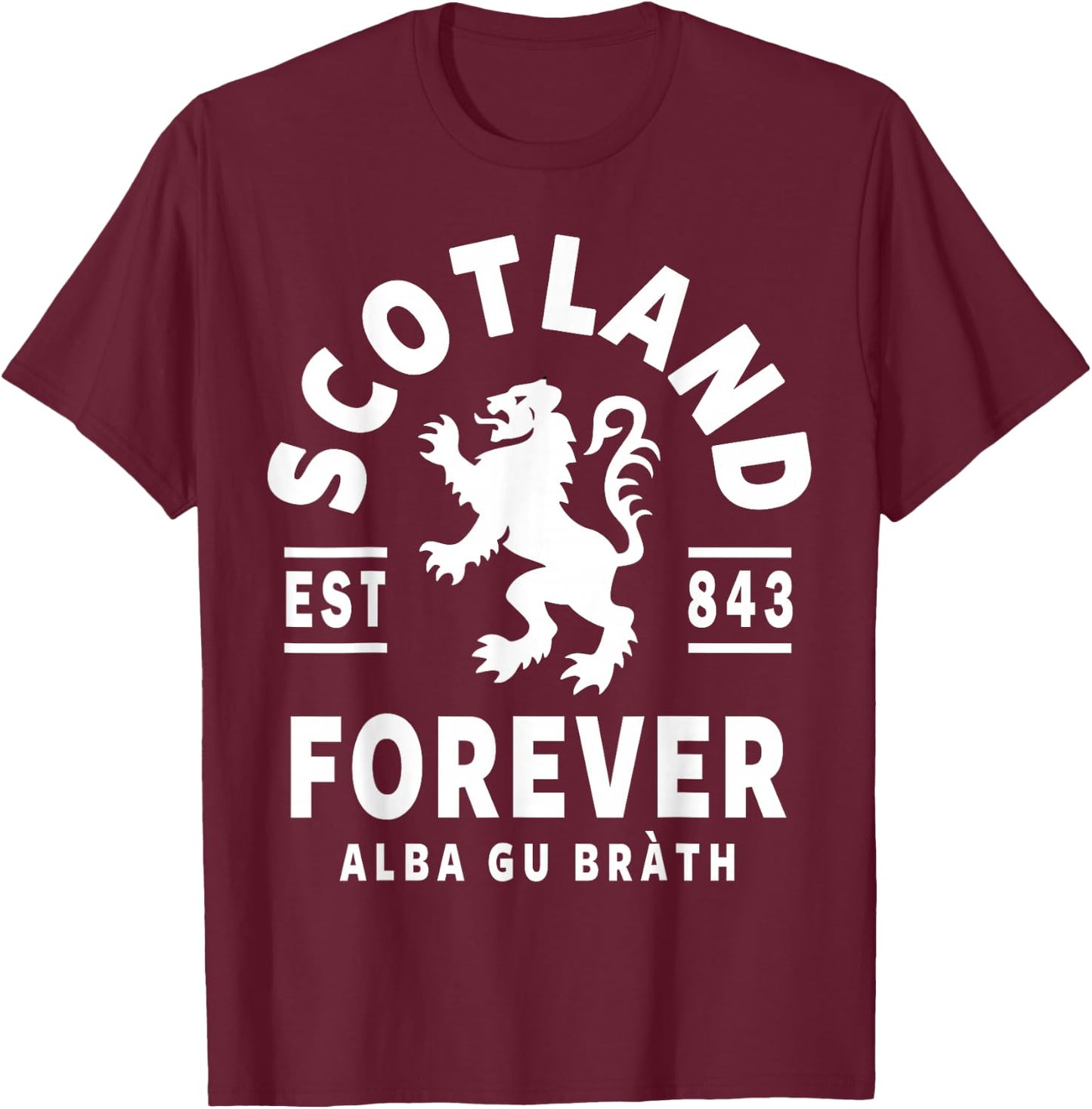 Scotland Forever Scottish Shirt Rampant Lion T-Shirt - T-Shirt | Maroon