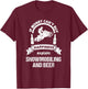 Funny Snowmobile Shirt Beer Sled Racing Novelty T-Shirt - T-Shirt | Maroon
